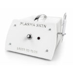 Urządzenie do zabiegu Plasma Skin Laser HI-TECH z metalową głowicą i regulatory kontrolne na białej obudowie