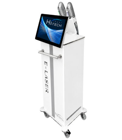 Profesjonalny urządzenie do laserowej depilacji Hi-Tech na mobilnym stojaku z ekranem dotykowym i podwójnymi głowicami