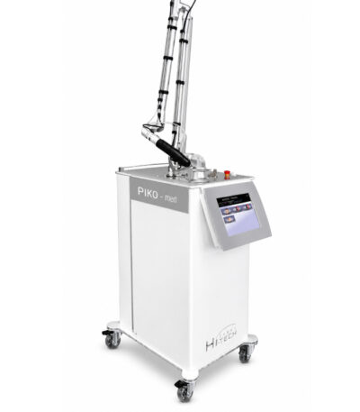 Medyczny laser PIKO-med na mobilnym wózku z cyfrowym panelem sterowania i artykułowanym ramieniem